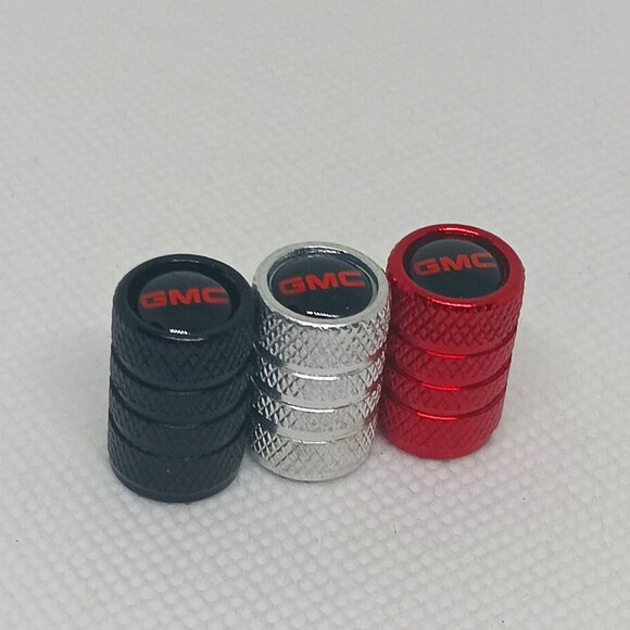 GMC TIRE CAPS UNIVERSAL AIR VALVE STEM CAPS 4 INCLUDED PER PACK - Picture 1 of 4